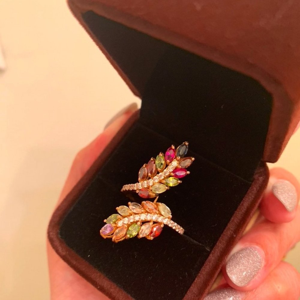 Multicolor Zircon Ring in 14K Gold